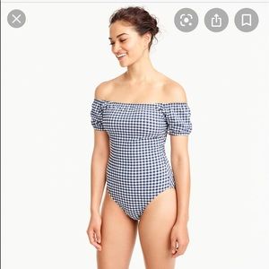 NEW J Crew off shoulder swimsuit 0